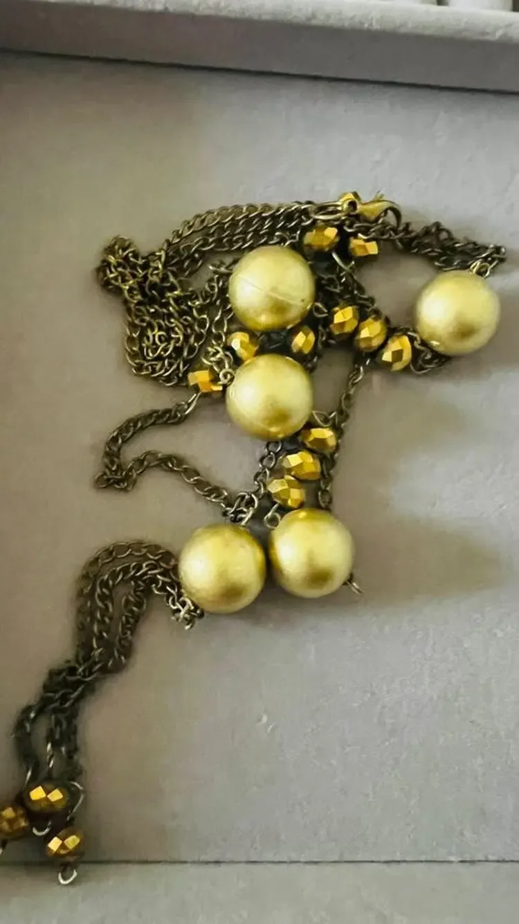Vintage 44” long flapper Multi-Strand Faux Pearl Necklace